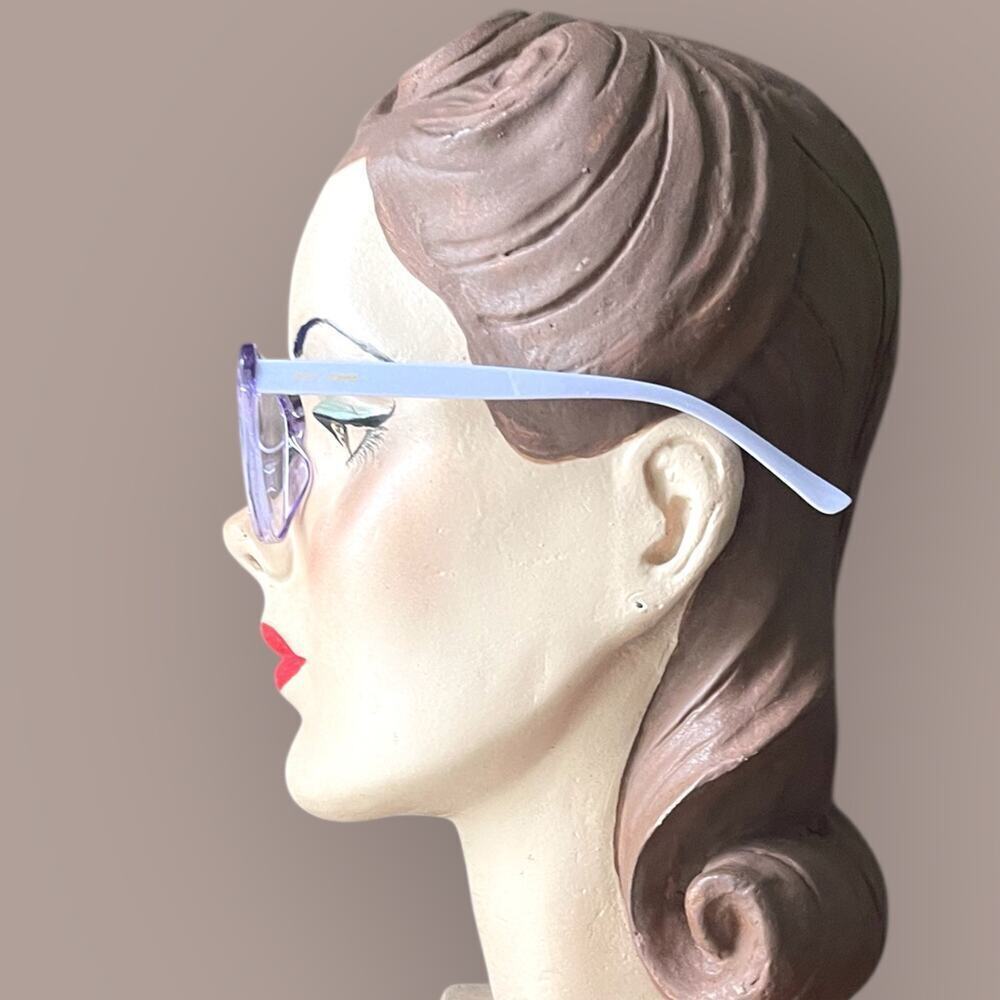 Betsey Johnson +2.00 Purple Reading Glasses Readers Rounded Square Preppy Retro - Picture 3 of 4